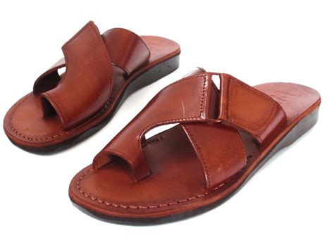 Violet Leather Toe Ring Sandals for Men and Women, Ladies' Comfortable ...