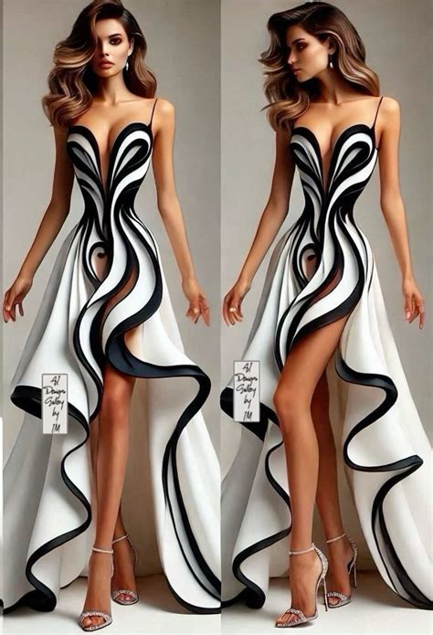 Black and White Swirls | Fashion drawing dresses, Fashion sketches ...