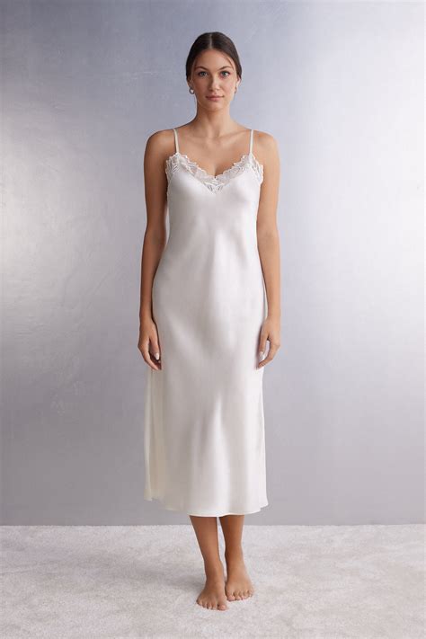 White Silk Nightgown