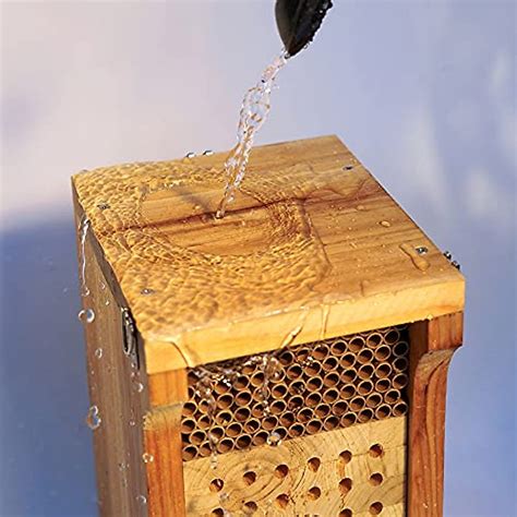 TOOBEETT Mason Bee House Wax Coated Mason Bee Hive Wooden Insect Hotel ...