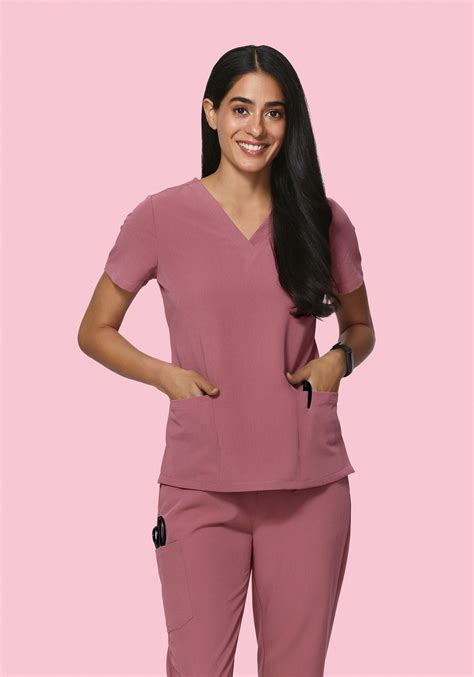6 Pocket Top Mauve - Mandala Scrubs