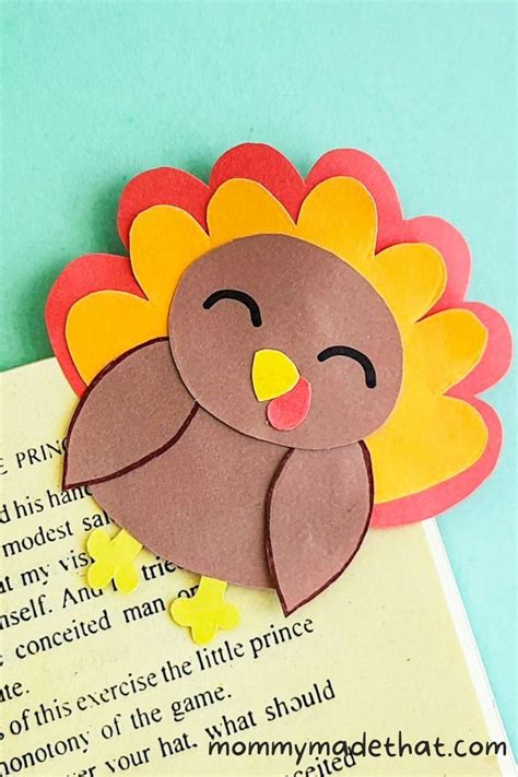 Adorable Turkey Bookmarks (Plus Free Printable Template)