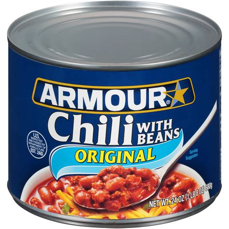 Armour Star Chili with Beans, Canned Food, 24 OZ - Walmart.com