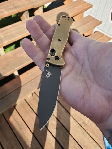NKD Benchmade bugout with flytanium brass scales. : r/knifeclub