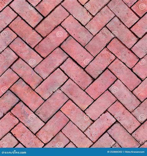 Herringbone Brick Paver Floor Seamless Texture Repeating Pattern Stock ...