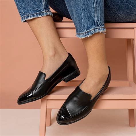 Black Penny Loafers For Women