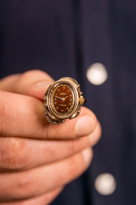 Vintage Ring Watch chaika With Ruby Stone Crown - Etsy
