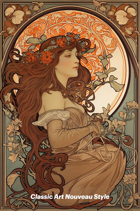 Classical Art Nouveau Style | Art nouveau plakat, Art and illustration ...