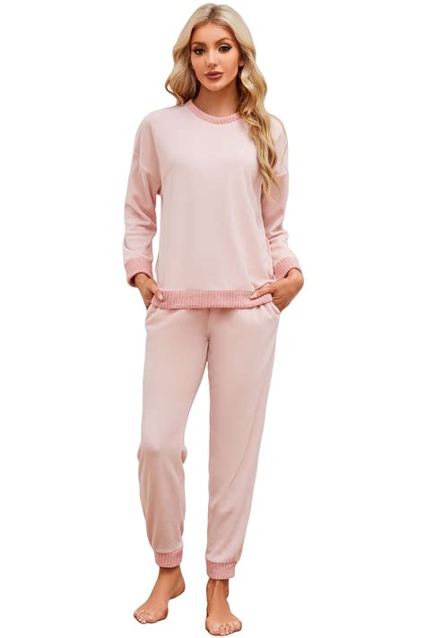 U2SKIIN Womens Fleece Pajamas Set, Soft Lightweight Sleepwear Pullover ...