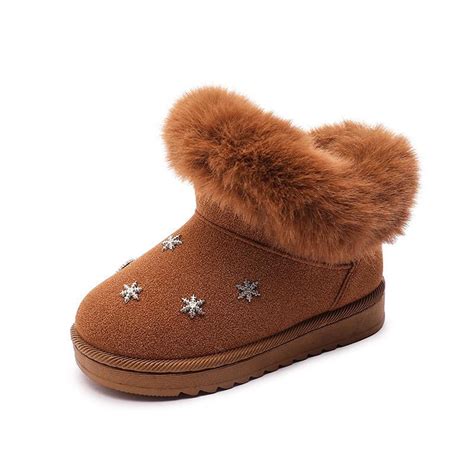 Dpityserensio Children's Winter Snow Boots Thick And Warm Yellow Boots ...