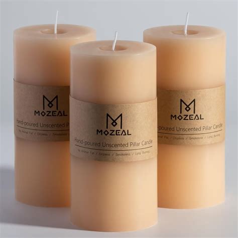 Amazon.com: MOZEAL 3" x 6" Hand-Poured Unscented Candle, Dripless ...