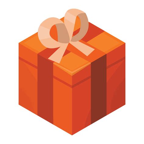 Orange gift box icon, isometric style 15382875 Vector Art at Vecteezy