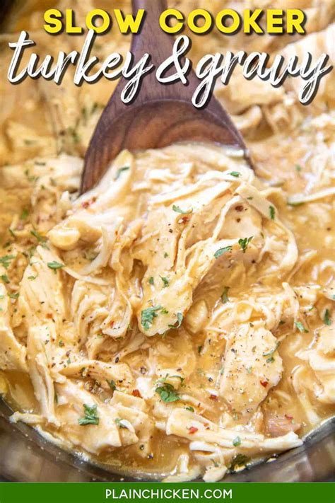 Slow Cooker Shredded Turkey And Gravy at Lucy Dean blog
