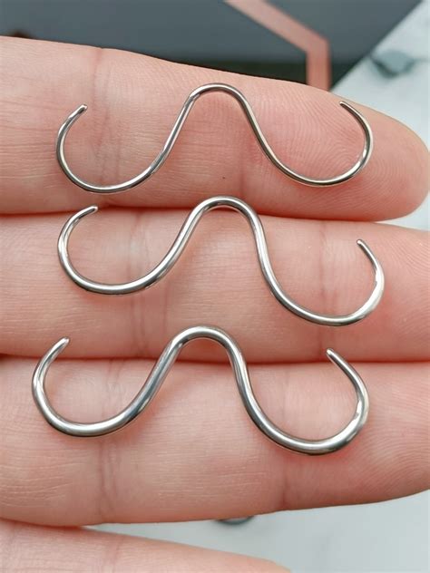 Mustache Septum Moustache Nose Ring Surgical Steel Septum Bar Nose Ring ...