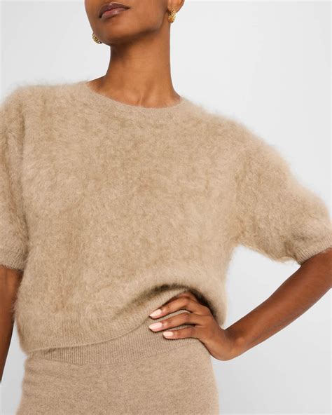 Lisa Yang Juniper Cropped Brushed Cashmere Sweater | Neiman Marcus