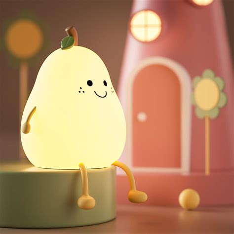 LEDHOLYT Night Light for Kids, Cute Silicone Nursery Pear Lamp for Baby ...