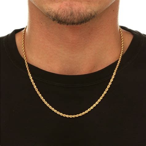R.M 10K Yellow Gold Rope Necklace Chain, 16" 18" 20" 22" 24" 26" 30", 1 ...