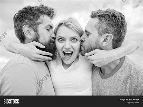 Girl Hugs Two Guys. Image & Photo (Free Trial) | Bigstock
