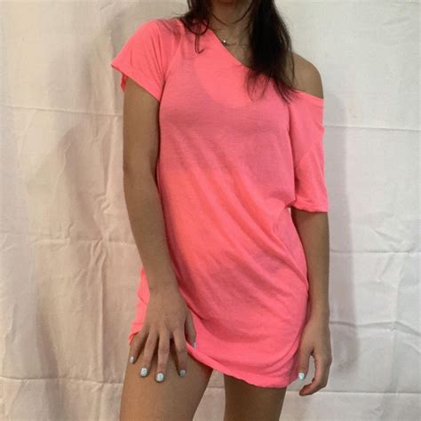 🌷hot neon pink asos design swimsuit cover up,... - Depop