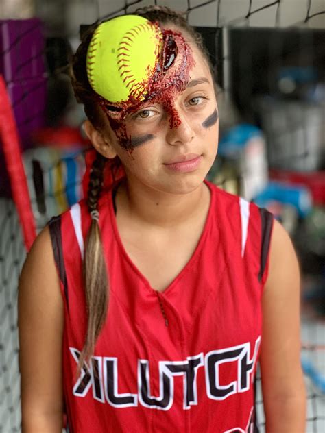 softball player halloween | Kids zombie makeup, Quick halloween ...