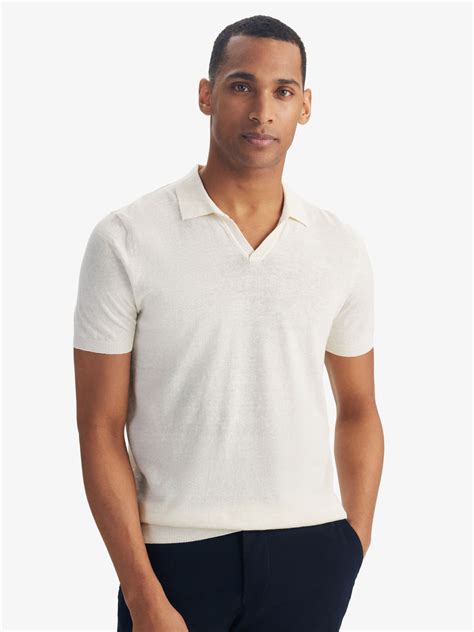 White Linen Polo Shirt | atelier-yuwa.ciao.jp