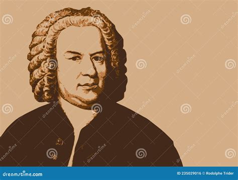 Portrait of the Famous German Composer, Johann Sebastian Bach. Stock ...