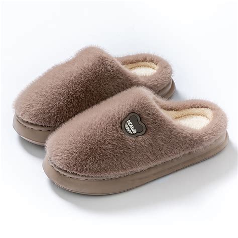 Viluyesy Mens Fuzzy Slippers, Slip-On Memory Foam Plush Lining Winter ...