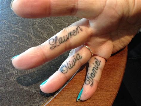 Finger Tattoos With Names - Watercolor Tattoo Design