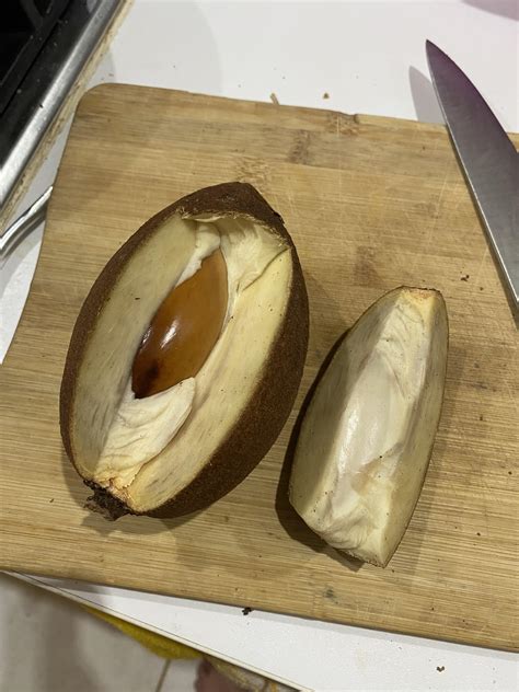 What is this fruit? It looks like sapote from the outside and the seed looks the same, but it ...