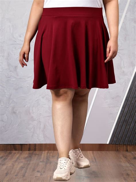 Buy BAESD Women Plus Size Flared Above Knee Skirt - Skirts for Women ...