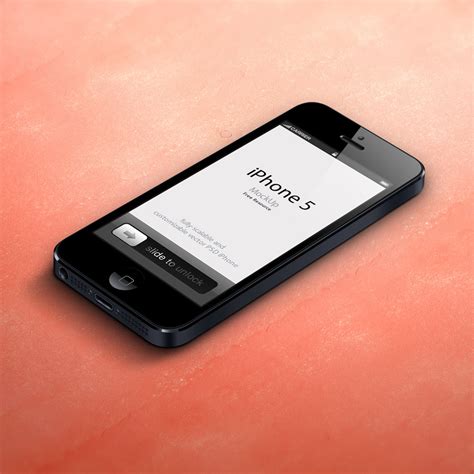 3D View iPhone 5 Psd Vector Mockup | Pixeden Club