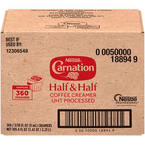 Nestle Carnation Real Dairy Half & Half Coffee Creamer, Single Serve ...