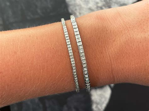 Princess Cut Diamond Tennis Bracelet Solid Platinum 900 at 1stDibs ...