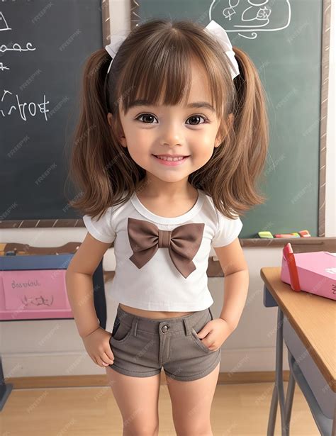 Premium AI Image | A cute small kid child girl model character Photo Ai ...