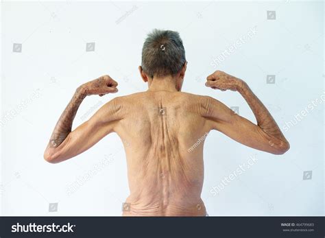 Old Man Skinny Torso White Background Stock Photo (Edit Now) 464799683