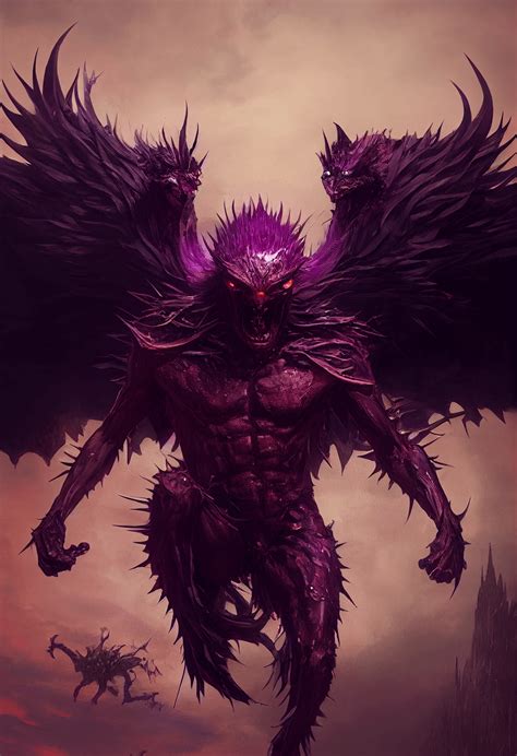 A spined, barbed, and bearded devil token. Created with an AI : r ...