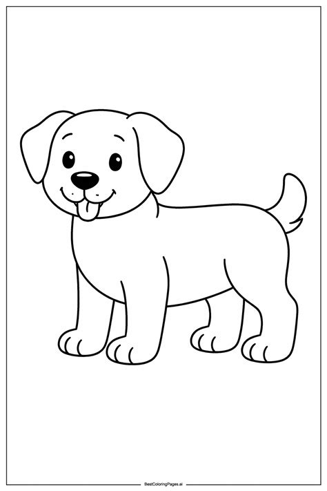 Dog with short tail Coloring Page - Free Printable | BestColoringPages AI