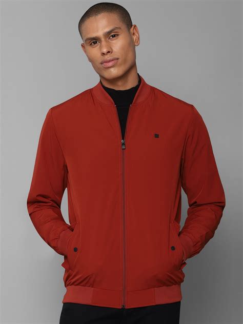 Buy Allen Solly Men Red Pure Cotton Bomber Jacket - Jackets for Men ...