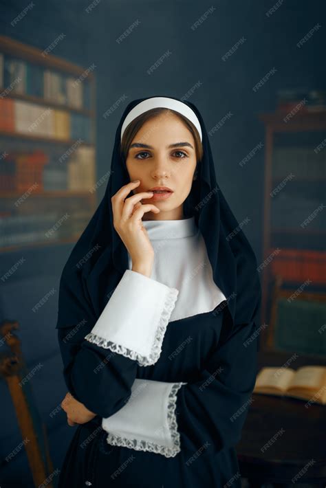 Premium Photo | Young sexy nun in a cassock, vicious desires. Corrupt ...
