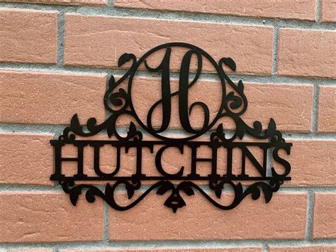 Personalized Last Name Metal Sign Outdoor Monogram Initial Letter ...