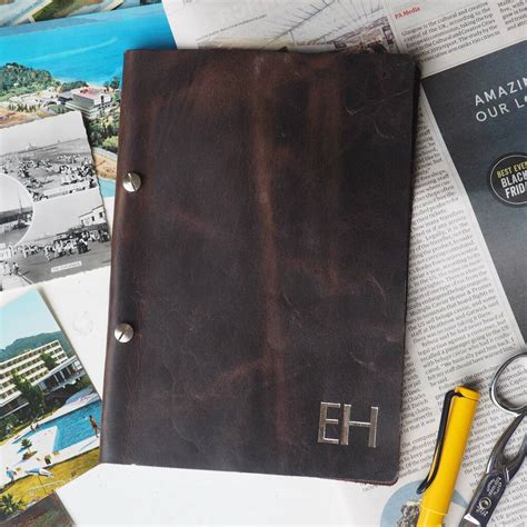 Personalised Refillable Leather Bound Notebook By Stabo