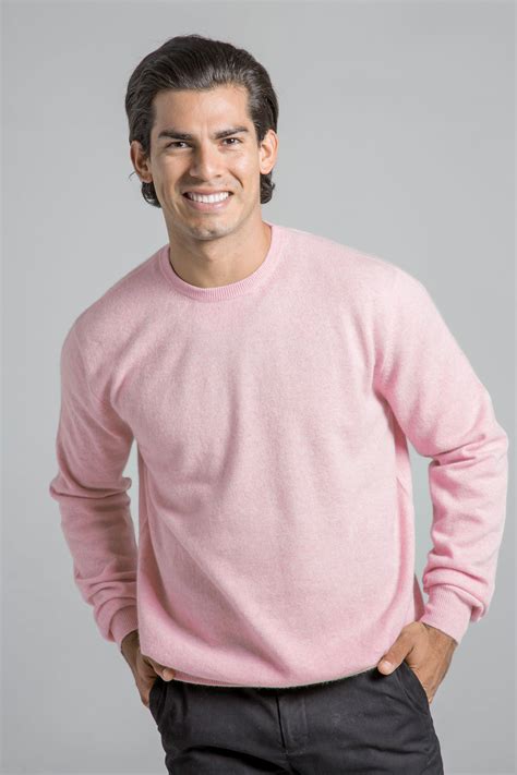Mens Cashmere Crewneck Sweater - Pink Pine Cashmere