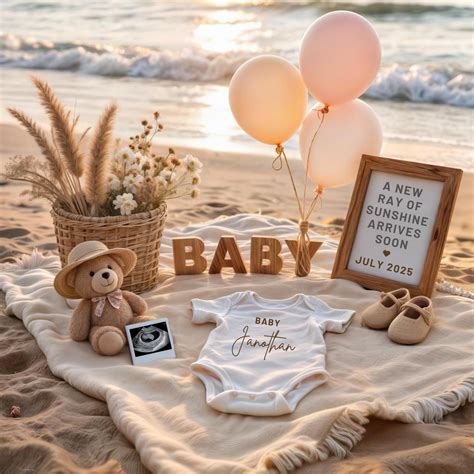 Beach Pregnancy Announcement, Digital Pregnancy Announcement, Nautical ...