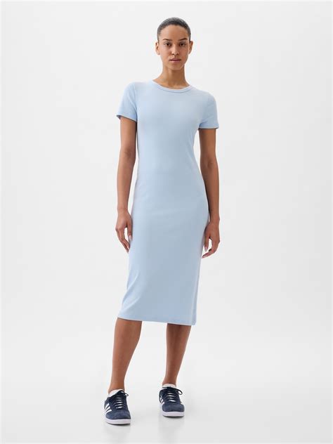 Modern Rib Midi T-Shirt Dress | Gap