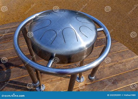 Hang Pan Drum Outdoors in Public Place. Zen-like Modern Trendy Musical ...
