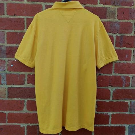 TOMMY HILFIGER Premium Pique Cotton Mens YELLOW... - Depop