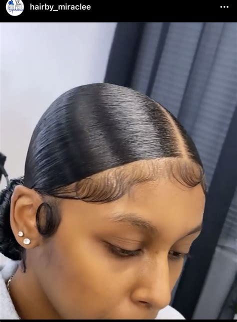 Side Part Slick Back Ponytail With Edges