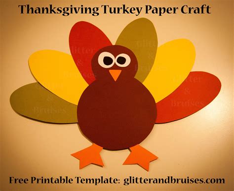 Printable Turkey Craft Template - Social Media Template