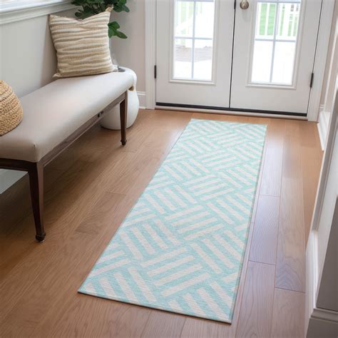 Addison Rugs Chantille Indoor/Outdoor Transitional Squares Aqua ...