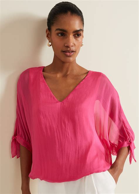 Madison Pink Silk Blouse | Phase Eight UK